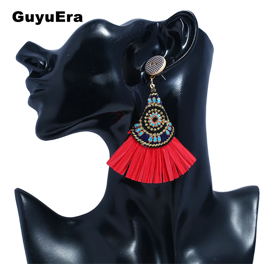 GuyuEra Bohemian Ethnic Style European and American Fashion Personality Vintage Weaving Fan-shaped Tassel Earrings Earrings
GuyuEra Bohemian Ethnic Style European and American Fashion Personality Vintage Weaving Fan-shaped Tassel Earrings Earrings