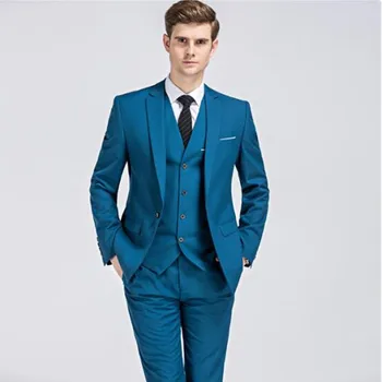 Men's suit three-piece suit (coat + vest + pants) custom new men's slim solid color suit wedding groom dress
Men's suit three-piece suit (coat + vest + pants) custom new men's slim solid color suit wedding groom dress