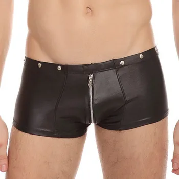2017New boxer men Sexy Underwear Faux Leather Boxer Shorts Undershorts Erotic gay Panties
2017New boxer men Sexy Underwear Faux Leather Boxer Shorts Undershorts Erotic gay Panties