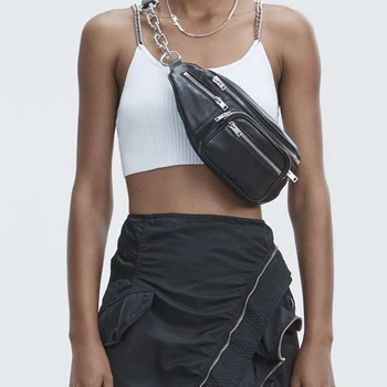 AUTEUIL Black Fanny Pack Unisex Multifunctional PU Leather Waist Pack Women Mini Shoulder Bags Men Chest Bags with Chain EH044
AUTEUIL Black Fanny Pack Unisex Multifunctional PU Leather Waist Pack Women Mini Shoulder Bags Men Chest Bags with Chain EH044