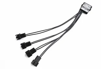 6" High quality 4Pin IDE Molex to 4-Port 3 Pin Cooler Cooling Fan Splitter Power Cable- Black UL 1007 22AWG wire 
6" High quality 4Pin IDE Molex to 4-Port 3 Pin Cooler Cooling Fan Splitter Power Cable- Black UL 1007 22AWG wire