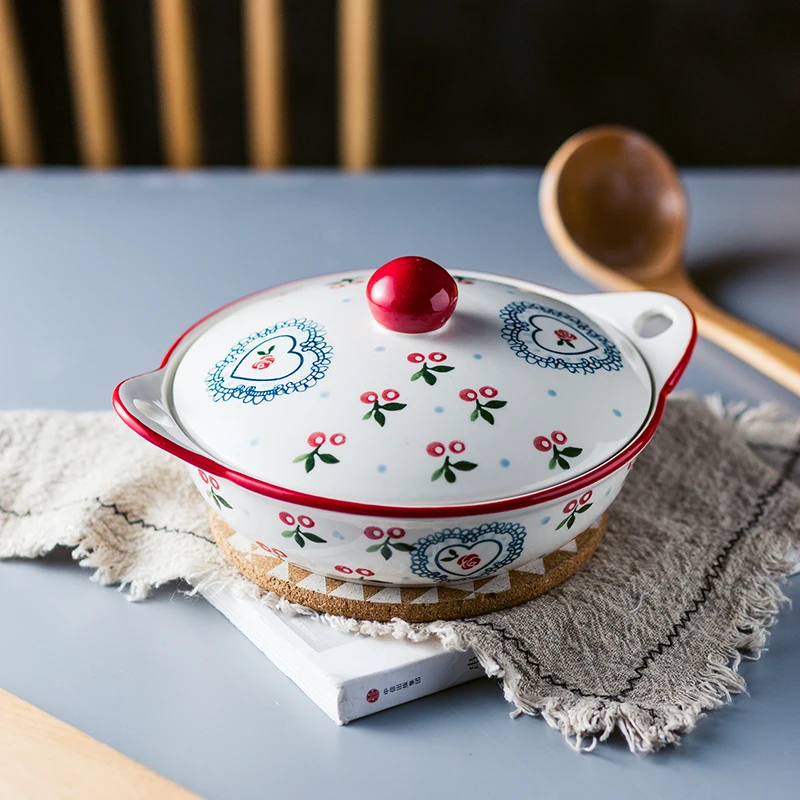 Japanese-style Hand-painted Underglaze Ceramics Cherry Bowl With Lid Soup Bowl Household Large Capacity Bowl With Lid Pastoral
Japanese-style Hand-painted Underglaze Ceramics Cherry Bowl With Lid Soup Bowl Household Large Capacity Bowl With Lid Pastoral