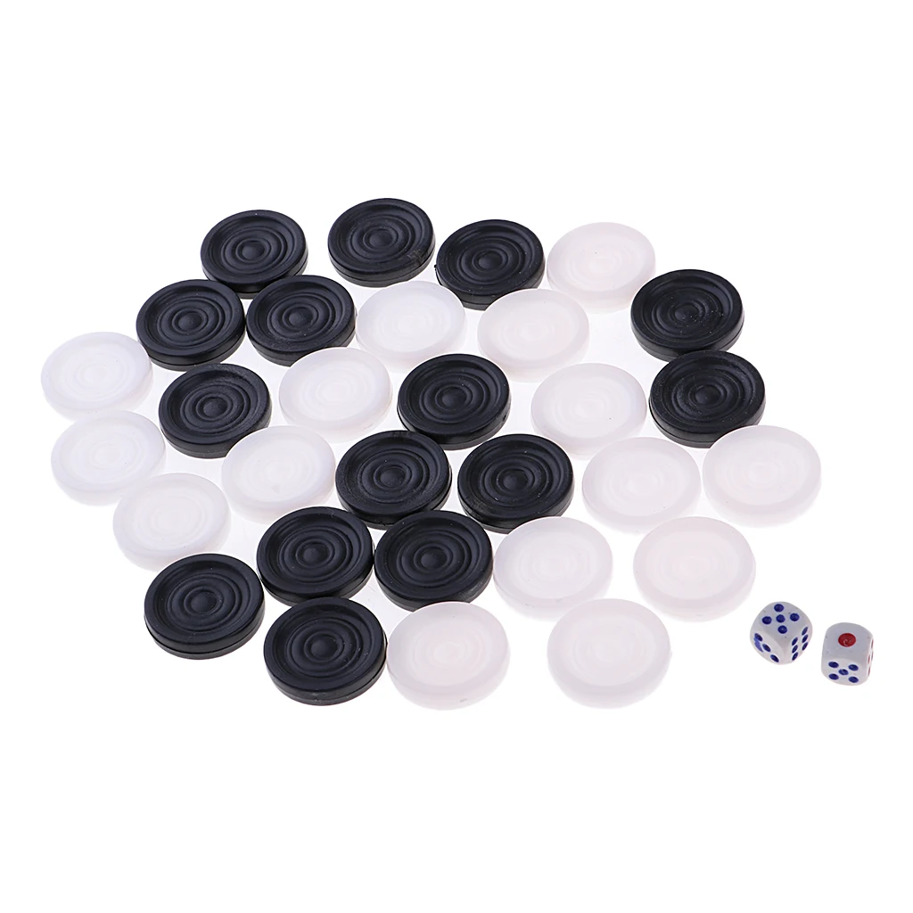 Perfeclan 32pcs Plastic Backgammon Chess Pieces Chessman 28mm with 2pcs Dices for Adults Kids Family Fun Board Game Accessories
Perfeclan 32pcs Plastic Backgammon Chess Pieces Chessman 28mm with 2pcs Dices for Adults Kids Family Fun Board Game Accessories
