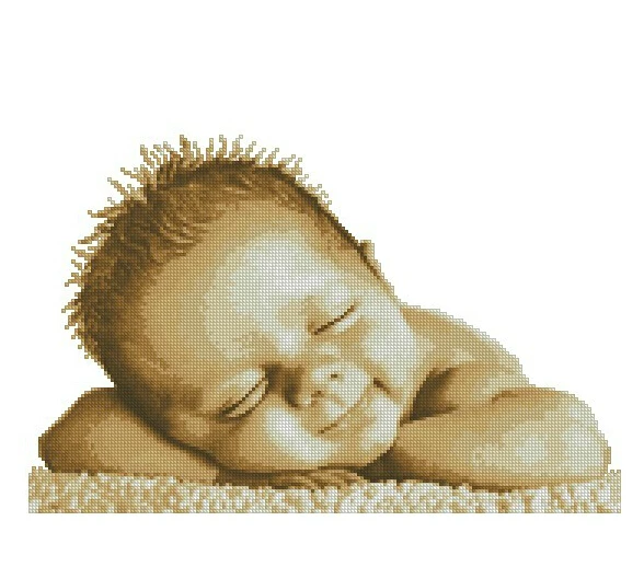 CS-283 cross stitch kit Mothers Joy sleeping baby treasured moment.jpg