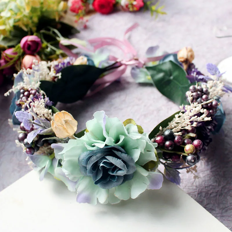 handmade exaggeration Wreath Artificial Wedding Hair Full berry rose Flower Wreath Bridal Garland Wedding Flower Girl Headpiece
handmade exaggeration Wreath Artificial Wedding Hair Full berry rose Flower Wreath Bridal Garland Wedding Flower Girl Headpiece