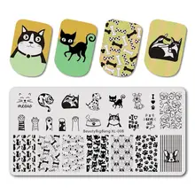 BeautyBigBang 1PC 6*12cm estampage pour ongles chat chien image plaque ongles estampage plaques Nail Art timbre modèle plaque BBB XL-008(China)