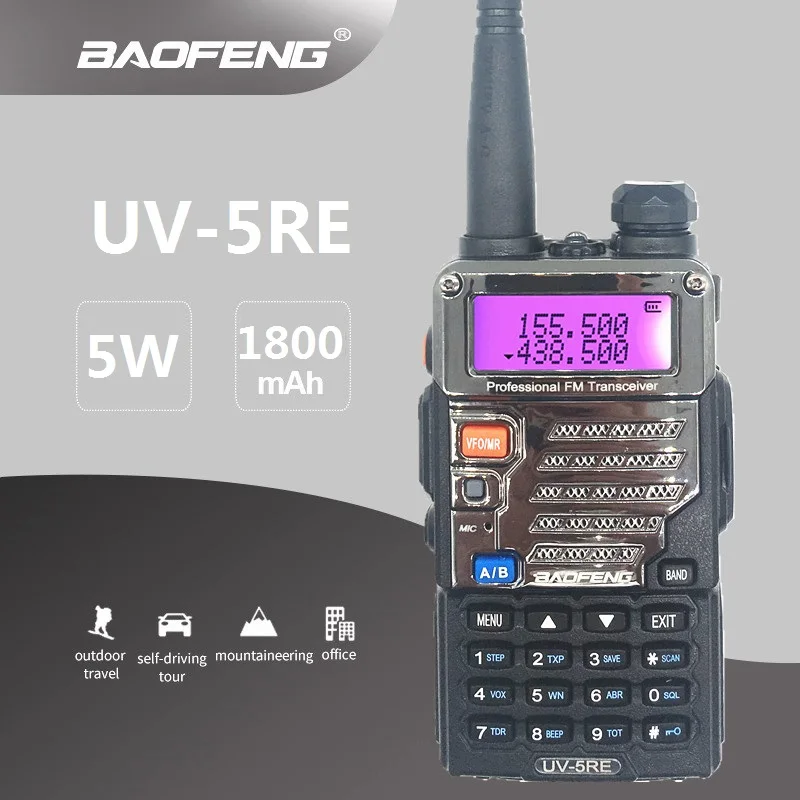 BAOFENG UV-5RE Walkie Talkie UHF VHF Dual Band Mobile Ham Radio Station HF Transceiver Scanner UV-5R Woki Toki UV5RE FM VOX
BAOFENG UV-5RE Walkie Talkie UHF VHF Dual Band Mobile Ham Radio Station HF Transceiver Scanner UV-5R Woki Toki UV5RE FM VOX