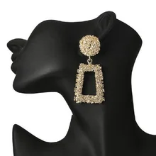 2019 nuevos pendientes Vintage grandes para mujer color dorado geométrico declaración pendiente metal pendiente colgante moda joyería tendencia(China)
