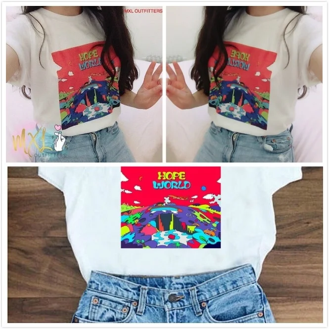 hahayul1PCS White Tshirt Cool Fashion Hope World J-Hope Mixtape Hixtape // BTS Kpop T-shirt T-Shirt Short Sleeve Top Tee Cotton 
hahayul1PCS White Tshirt Cool Fashion Hope World J-Hope Mixtape Hixtape // BTS Kpop T-shirt T-Shirt Short Sleeve Top Tee Cotton