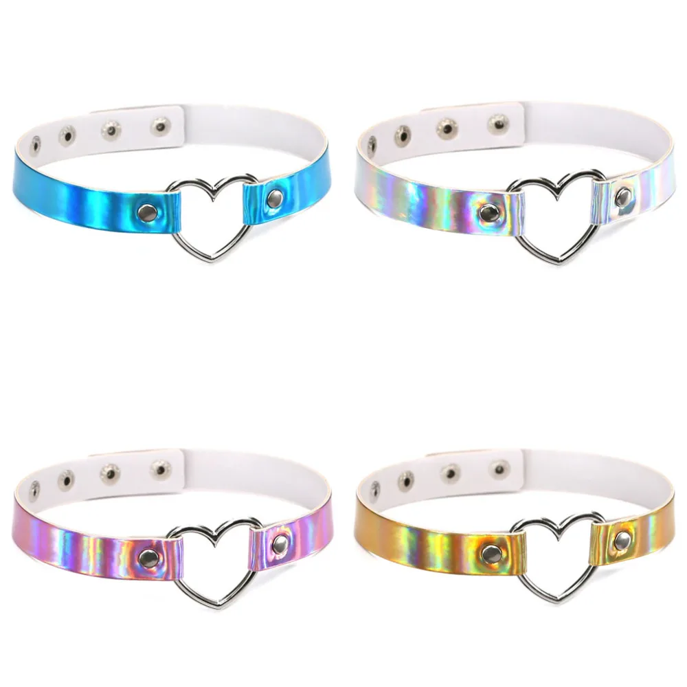 Women Harajuku Handmade Laser Leather Punk Choker necklace Rock Goth Leather Collar necklace Handmade Metal Heart Necklace
Women Harajuku Handmade Laser Leather Punk Choker necklace Rock Goth Leather Collar necklace Handmade Metal Heart Necklace