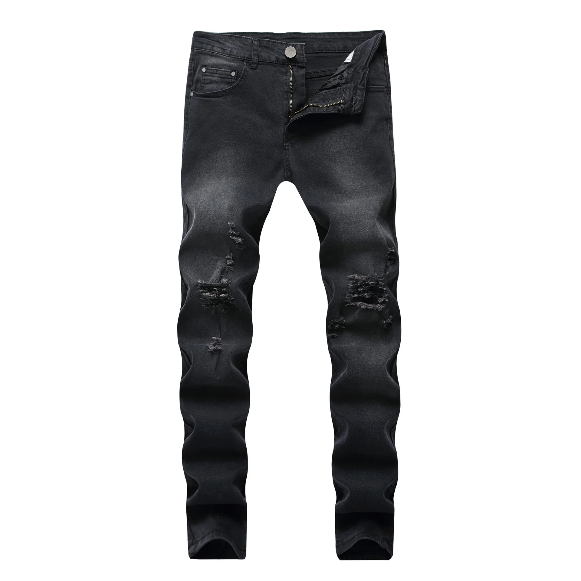 Men's Black Stretchy Ripped Straight Jeans Shredded Smart Casual Denim Trousers Slim Fit Pencil Pants
Men's Black Stretchy Ripped Straight Jeans Shredded Smart Casual Denim Trousers Slim Fit Pencil Pants