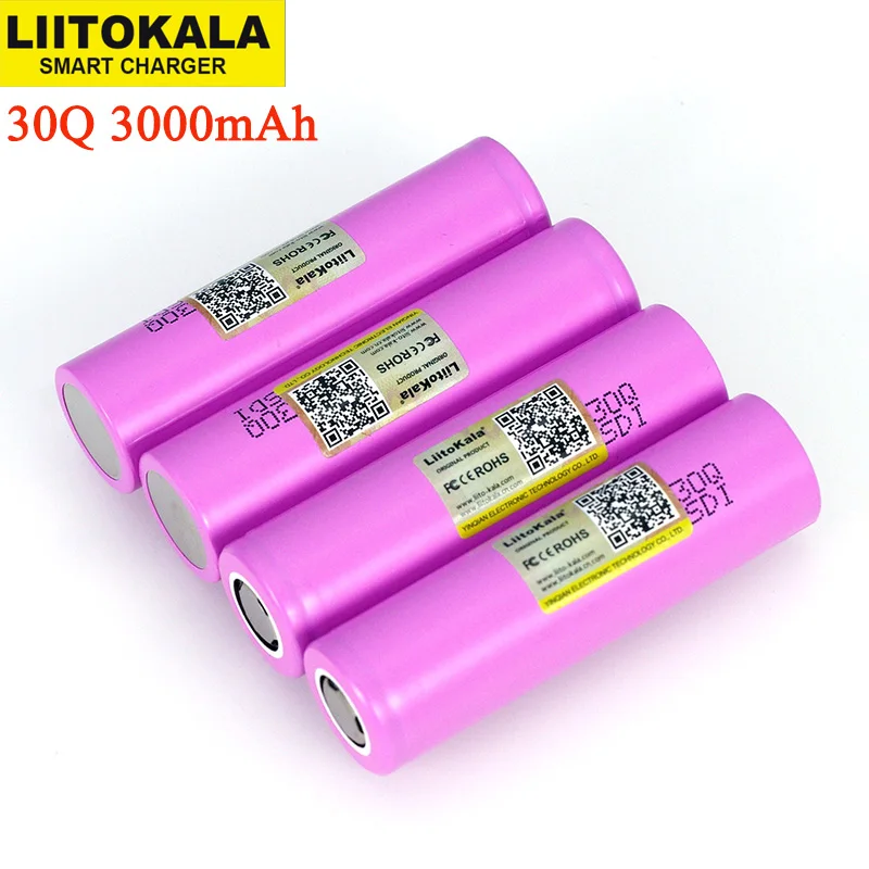 

Liitokala 3.7V 18650 Original INR18650 30Q 3000mAh lithium Rechargeable battery Discharge 15A 20A Batteries