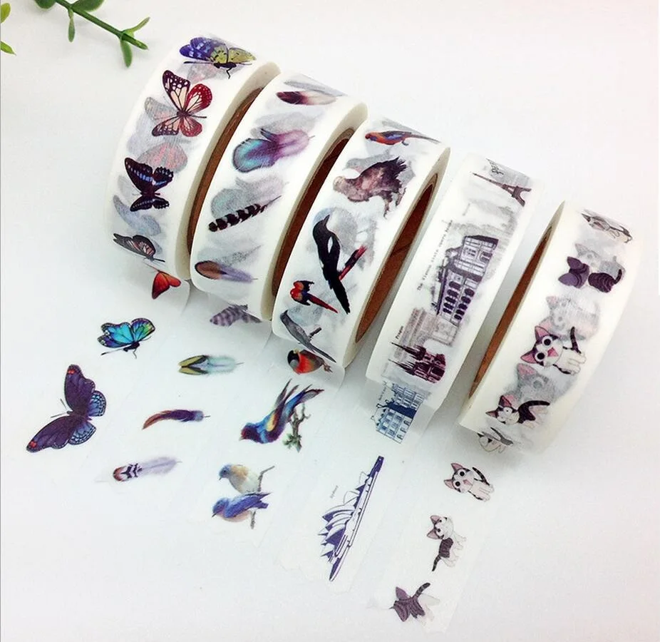 19Designs Landmark Clock Stamp Cad Bird Car Pattern Japanese Washi Decorative Adhesive DIY Masking Paper Tape Label Sticker gift
19Designs Landmark Clock Stamp Cad Bird Car Pattern Japanese Washi Decorative Adhesive DIY Masking Paper Tape Label Sticker gift