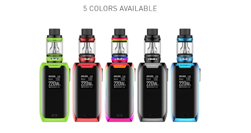 Vaporesso Revenger X Electronic Cigarette Kit 220W TC Box Mod 5ML NRG Vape Tank 2ML Cigarette Electronique Vaporizer e Cigarette