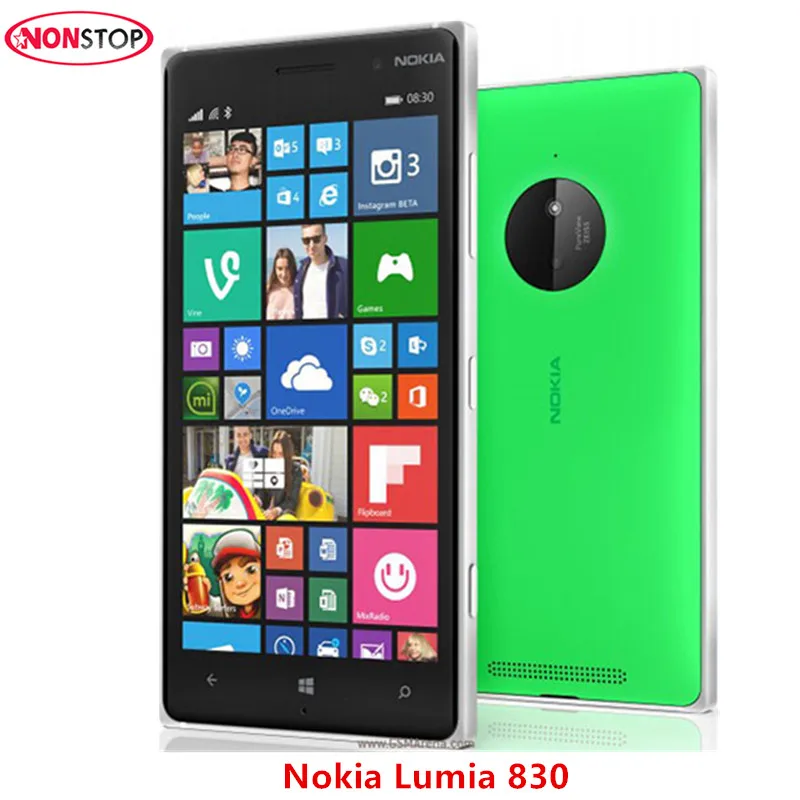 

Unlocked Original Nokia Lumia 830 Mobile Phone 5.0" touch screen 1 RAM 16GB ROM Quad Core 10MP WIFI GPS Cell Phone