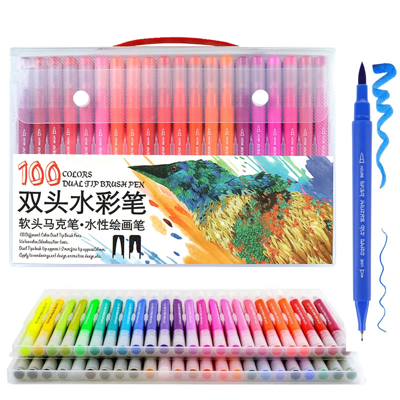 Markers Painting Pens Brush and FineLiner Drawing Watercolor Dual Tip Brush Marker Pen for Coloring Stationary Art Supplies
Markers Painting Pens Brush and FineLiner Drawing Watercolor Dual Tip Brush Marker Pen for Coloring Stationary Art Supplies