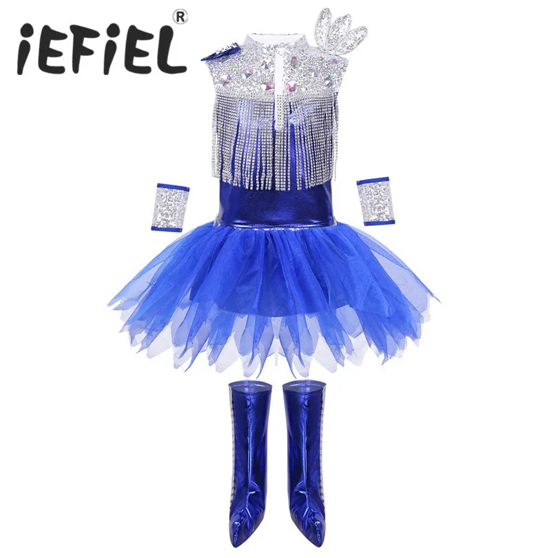 Kids Children Girls Ballet Dancewear Set Hip-hop Jazz Performance Costumes Street Dancing Dress Shiny Sequins Rhinestone Tassels
Kids Children Girls Ballet Dancewear Set Hip-hop Jazz Performance Costumes Street Dancing Dress Shiny Sequins Rhinestone Tassels