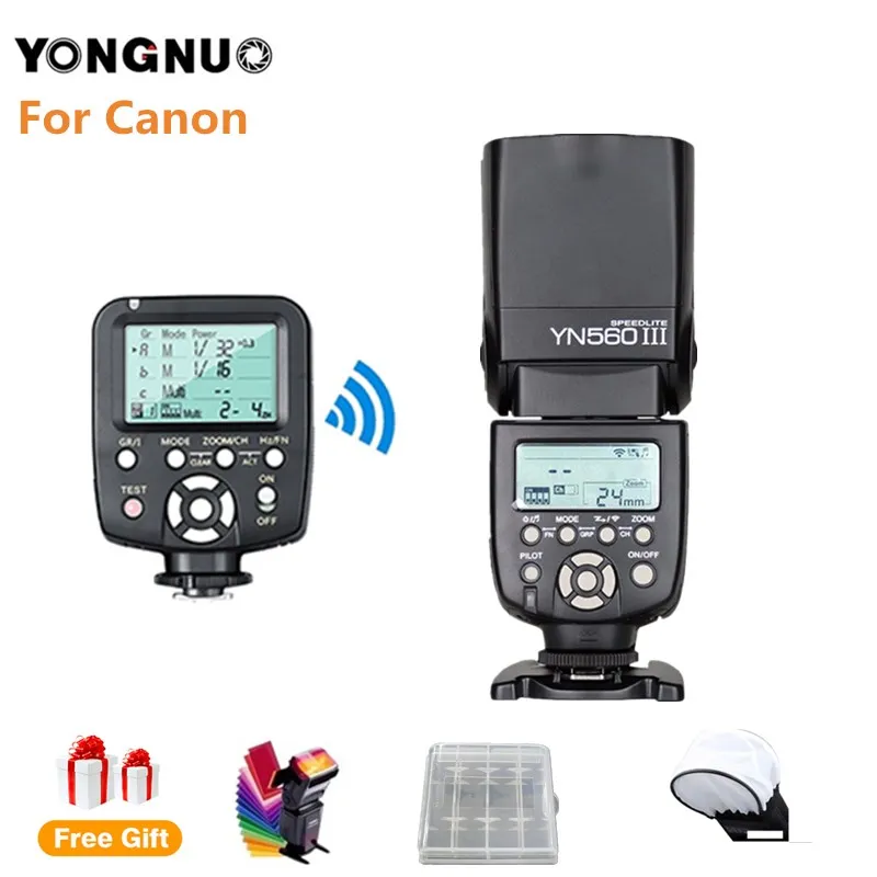 Фото YONGNUO YN560III YN560 III Flash Speedlite + YN560TX II for Canon T6 1300D 5D Mark IV 6D mark ii T6I 5DII 77D 550D 1100D | Электроника