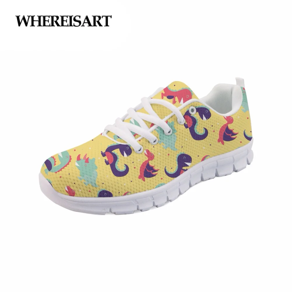 WHEREISART Women Sneakers Spring Lady Cute Dinosaur Print Shoes Casual Flats Female Air Mesh Breathable Walking Zapatos de Mujer
WHEREISART Women Sneakers Spring Lady Cute Dinosaur Print Shoes Casual Flats Female Air Mesh Breathable Walking Zapatos de Mujer