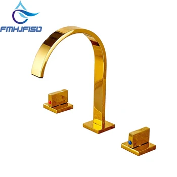 FMHJFISD Widespread Golden Brass Bathroom Basin Faucet Dual Handles Vanity Sink Mixer Tap
FMHJFISD Widespread Golden Brass Bathroom Basin Faucet Dual Handles Vanity Sink Mixer Tap