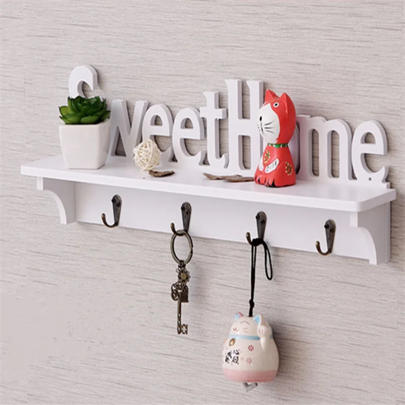 DIY hollow wood Sweet Home wall shelf with hooks white coat hat clothes storage rack key holder organizer home decor
DIY hollow wood Sweet Home wall shelf with hooks white coat hat clothes storage rack key holder organizer home decor