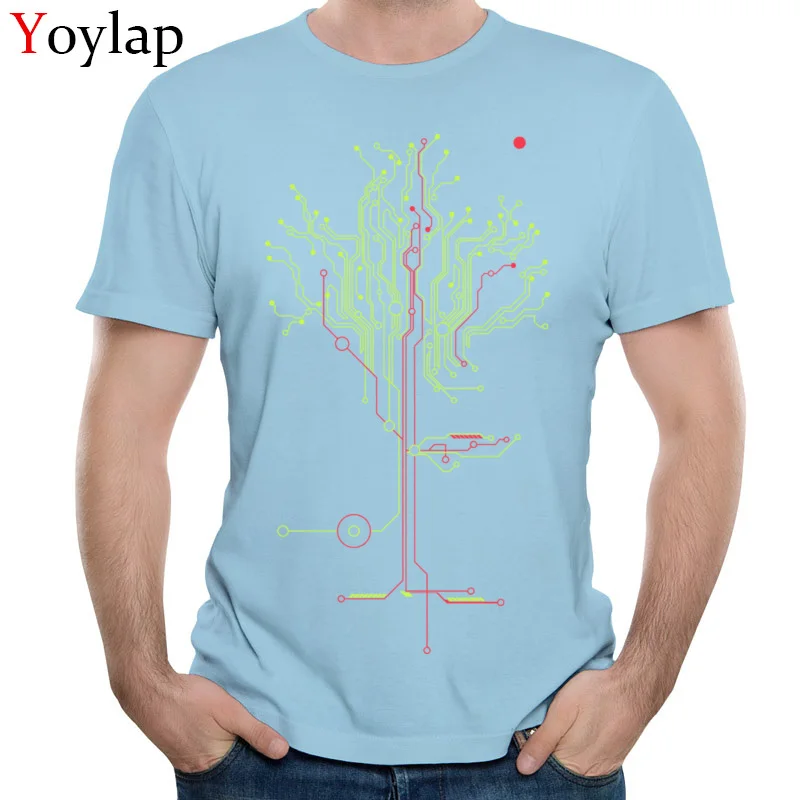 Dominant Casual T Shirt Round Neck 100% Cotton Tree of tomorrow Mens Tops Tees Short Sleeve Summer Casual Tee Shirts light blue