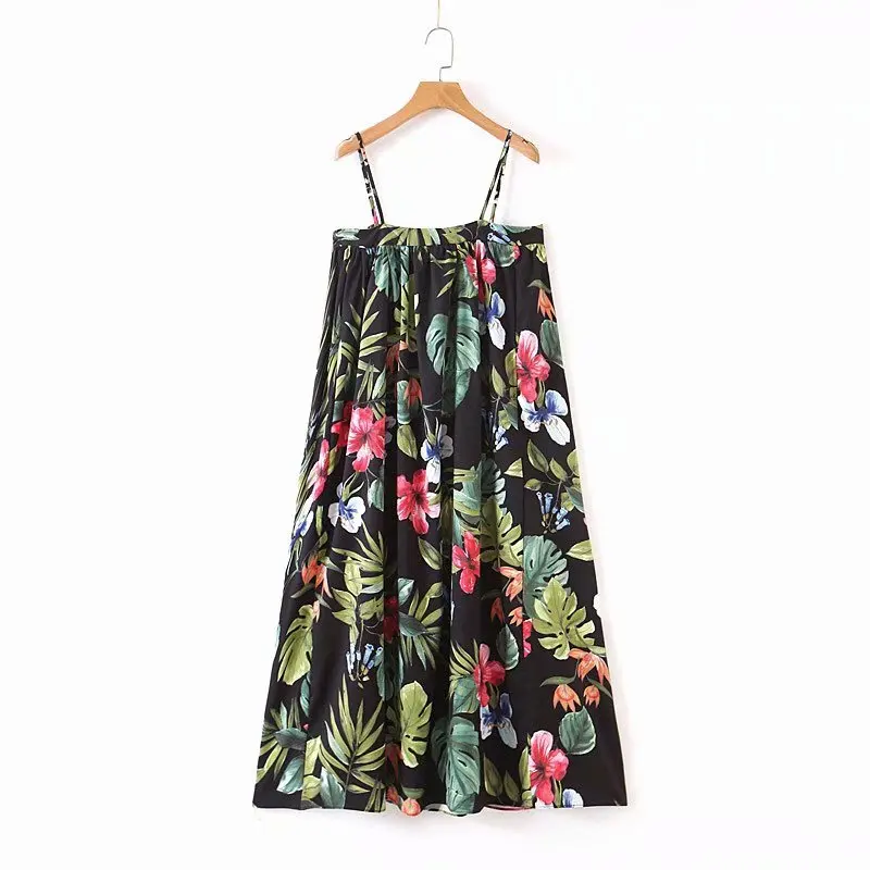 2019 new women holiday wind floral leaves print casual loose sling long dress female bohemian beach wear vestidos DS2633
2019 new women holiday wind floral leaves print casual loose sling long dress female bohemian beach wear vestidos DS2633