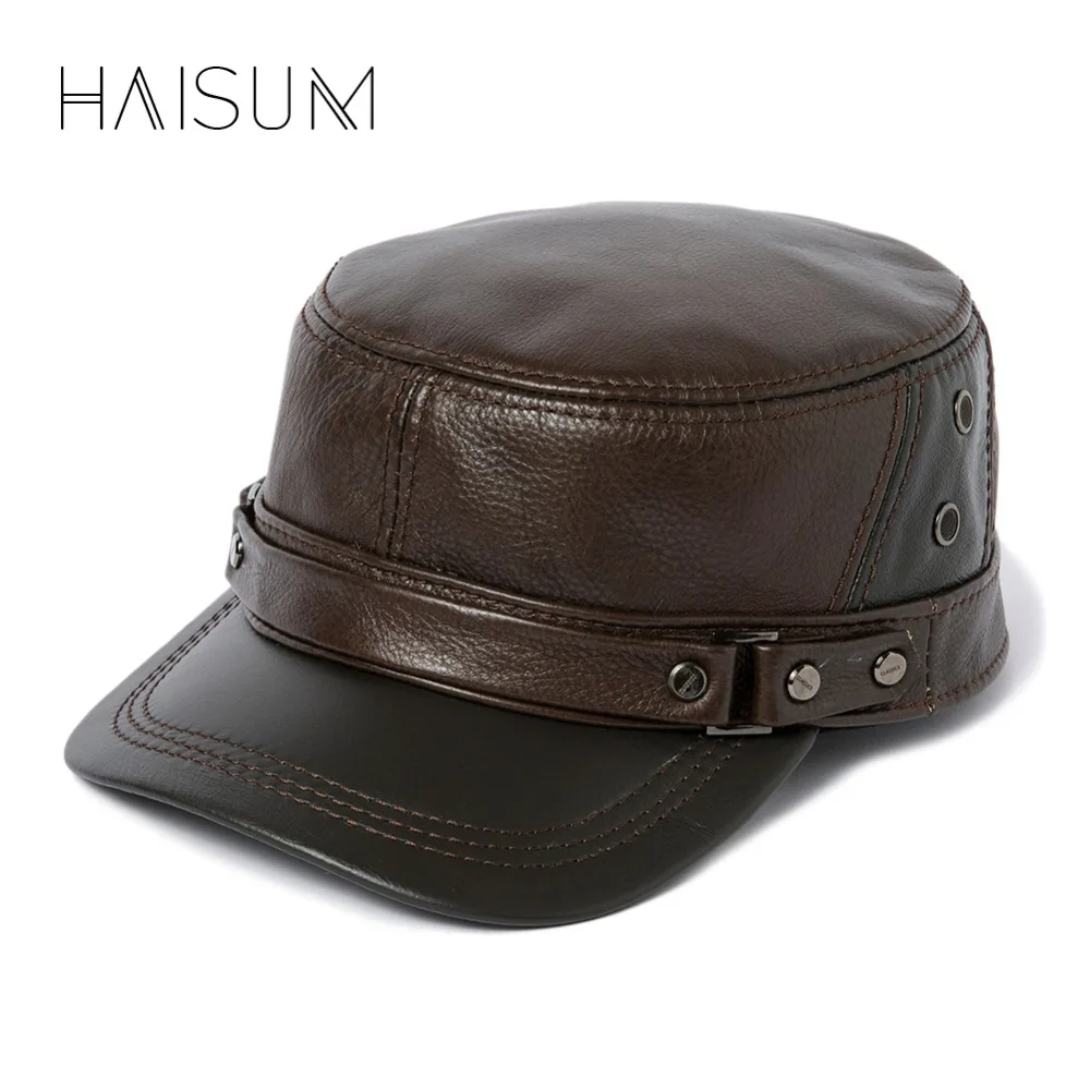 haisum Genuine Leather Men military Cap Hat Men'S Real Skin Leather Adult Solid Adjustable Army Hats Keep Warm Caps CS140
haisum Genuine Leather Men military Cap Hat Men'S Real Skin Leather Adult Solid Adjustable Army Hats Keep Warm Caps CS140