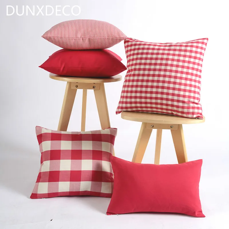 DUNXDECO Cushion Cover Decorative Pillow Case Rose Red Simple Check Stripe Yarn Dyed Textile Sofa Room Decoration Coussin
DUNXDECO Cushion Cover Decorative Pillow Case Rose Red Simple Check Stripe Yarn Dyed Textile Sofa Room Decoration Coussin