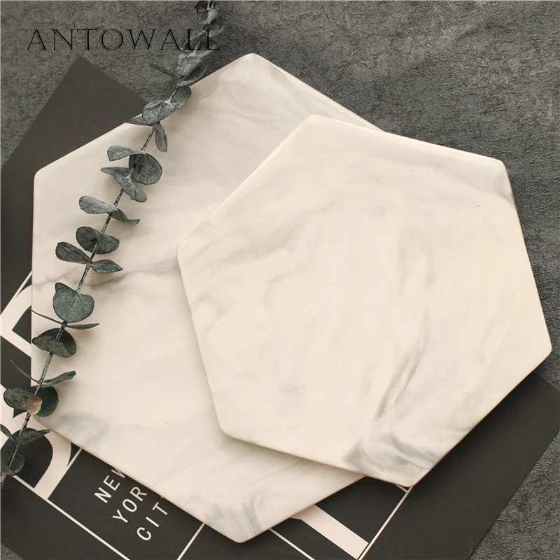 ANTOWALL Nordic Marble New Bone China Mug Mat Simple Tableware Heat Insulation Pad Hexagon Snack Dessert Flat Plate Posing Plate
ANTOWALL Nordic Marble New Bone China Mug Mat Simple Tableware Heat Insulation Pad Hexagon Snack Dessert Flat Plate Posing Plate