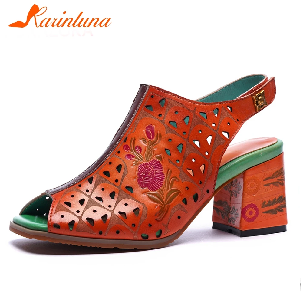 Karinluna 2019 Genuine Leather Sheepskin Shoes Women Sandals Open Toe Summer High Heels Sandals Shoes Party Prom Shoes Woman
Karinluna 2019 Genuine Leather Sheepskin Shoes Women Sandals Open Toe Summer High Heels Sandals Shoes Party Prom Shoes Woman