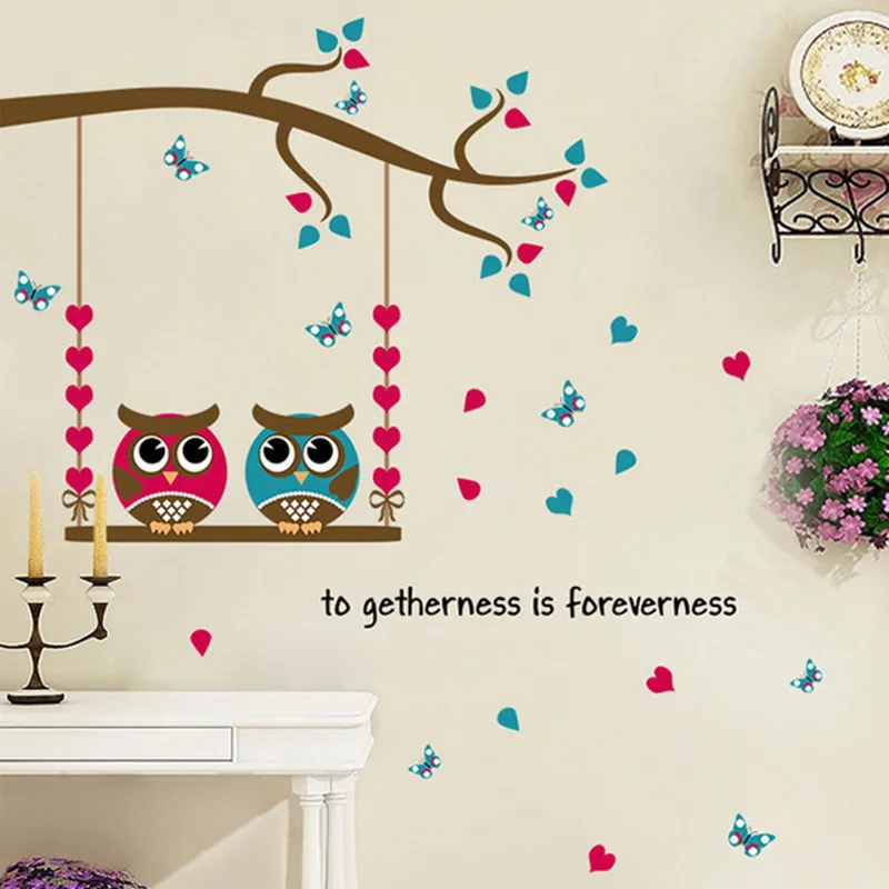 Cute Owl Tree Swing Wall Stickers For Kids Room Vinyl Self Adhesive Art Home Decor Decal Children's Bedroom Mural DIY Wallpapers
Cute Owl Tree Swing Wall Stickers For Kids Room Vinyl Self Adhesive Art Home Decor Decal Children's Bedroom Mural DIY Wallpapers