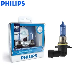 Philips HB4 9006 12V 55W алмазное видение 5000K супер белый свет Галогенные автомобильные лампы Противотуманные фары P22d 9006DV S2, пара
