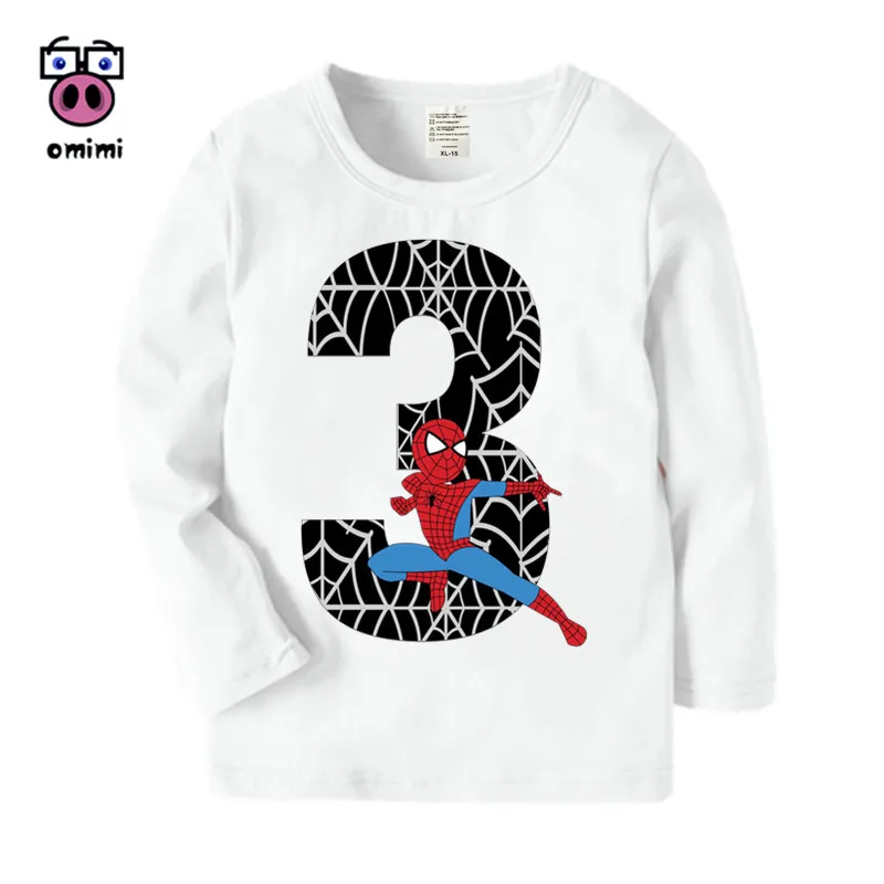 Kid's Long Sleeve Spiderman Birthday Numer Cartoon Printed T Shirt Boys Girls Autumn Casual Winter Kids T-Shirt
Kid's Long Sleeve Spiderman Birthday Numer Cartoon Printed T Shirt Boys Girls Autumn Casual Winter Kids T-Shirt