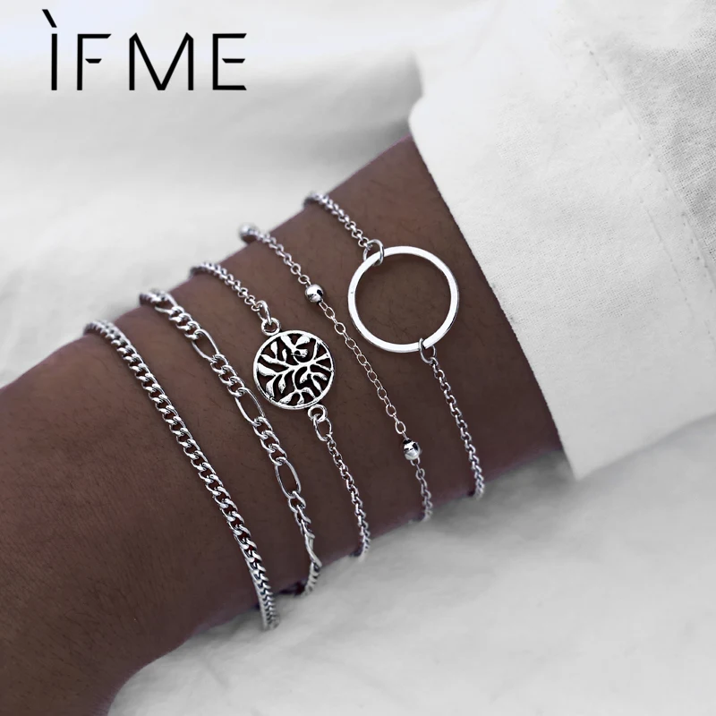 IF ME Vintage Silver Color Link Chain Bracelet Set for Women Bohemian Round Tree Metal Bracelets Bangles Bijoux Jewelry Gift New
IF ME Vintage Silver Color Link Chain Bracelet Set for Women Bohemian Round Tree Metal Bracelets Bangles Bijoux Jewelry Gift New