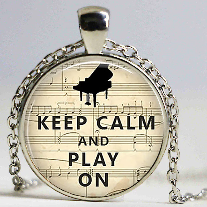 Keep Calm and Play on Necklace Music Teacher Piano Pendant Pianist Gift Art Glass Cabochon Christmas Gift Fashion Jewelry Choker
Keep Calm and Play on Necklace Music Teacher Piano Pendant Pianist Gift Art Glass Cabochon Christmas Gift Fashion Jewelry Choker
