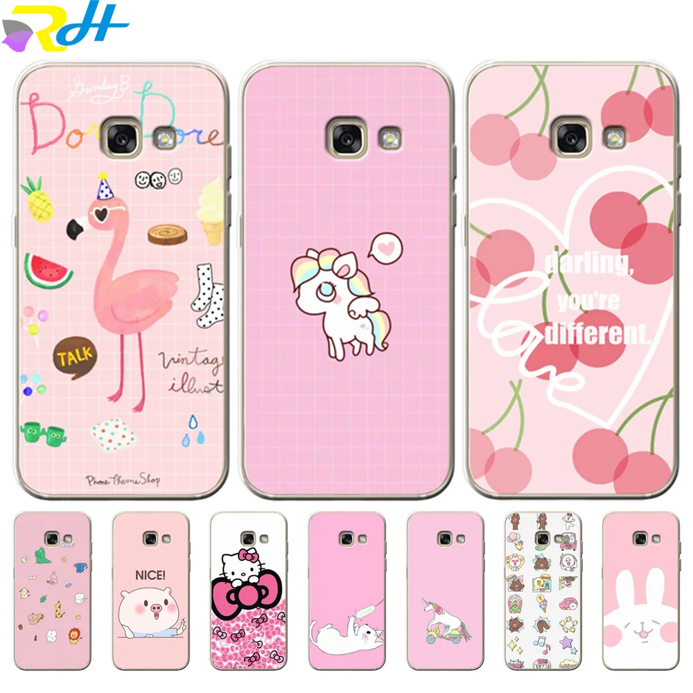 Мягкий чехол из ТПУ для Samsung Galaxy A7 2018 Coque Etui розовая девушка сердце A10 20 40 50 70 A6 A8 Plus