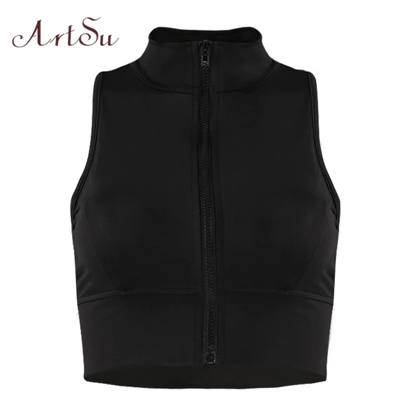 ArtSu Fashion Workout Sleeveless Crop Top Women Zipper Turtleneck Tank Tops Tees Summer Sexy Fitness Vest Top ASVE20332
ArtSu Fashion Workout Sleeveless Crop Top Women Zipper Turtleneck Tank Tops Tees Summer Sexy Fitness Vest Top ASVE20332