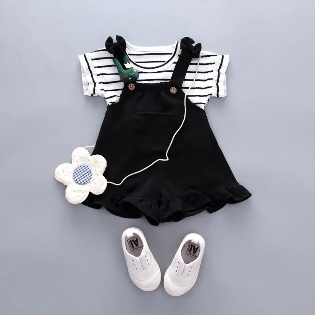 KLV toddler girl clothes cute infant baby girls clothes sets Striped sleeveless Shirt+Suspenders Shorts#y20
KLV toddler girl clothes cute infant baby girls clothes sets Striped sleeveless Shirt+Suspenders Shorts#y20