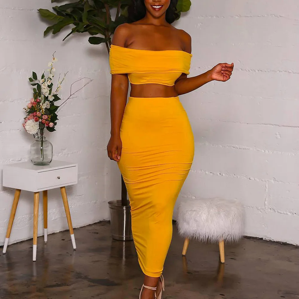 Women Sexy Solid Two Piece Skirt Set Casual Strapless Short Layered Tank Sheath Bodycon Party Skirt Set conjuntos de mujer
Women Sexy Solid Two Piece Skirt Set Casual Strapless Short Layered Tank Sheath Bodycon Party Skirt Set conjuntos de mujer