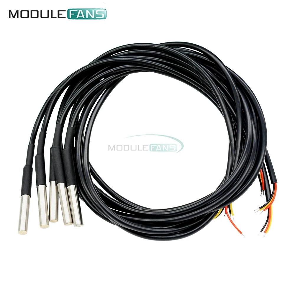 5PCS DS18B20 100CM 1m Digital Temperature Temp Sensor Probe Thermometer Waterproof Sensor For Arduino Stainless Steel
5PCS DS18B20 100CM 1m Digital Temperature Temp Sensor Probe Thermometer Waterproof Sensor For Arduino Stainless Steel