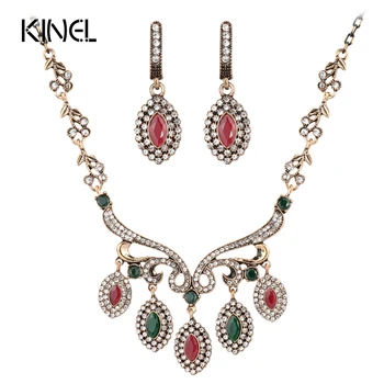 Kinel Bohemia Crystal Tassels Necklace And Drop Earrings For Women Ancient Gold Color 2Pcs Vintage Wedding Jewelry Sets 2017 New
Kinel Bohemia Crystal Tassels Necklace And Drop Earrings For Women Ancient Gold Color 2Pcs Vintage Wedding Jewelry Sets 2017 New