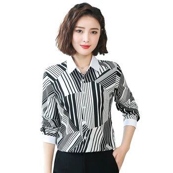 Classic Lady Fashion Striped Blouses Plus Size S-4XL New Patchwork Women Casual Red Black Chiffon Shirts
Classic Lady Fashion Striped Blouses Plus Size S-4XL New Patchwork Women Casual Red Black Chiffon Shirts