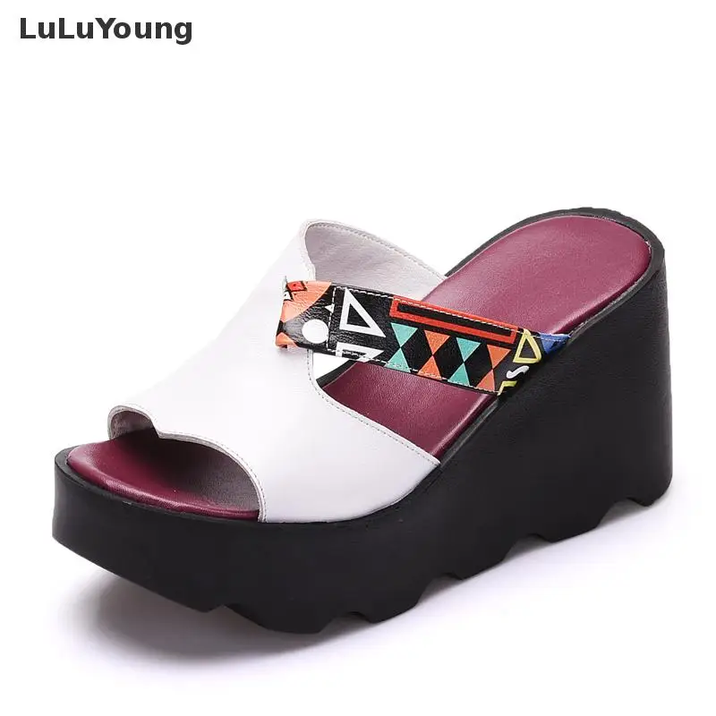 Genuine leather slippers high heels sandals platform sandals wedges shoes women slippers sy-2018
Genuine leather slippers high heels sandals platform sandals wedges shoes women slippers sy-2018