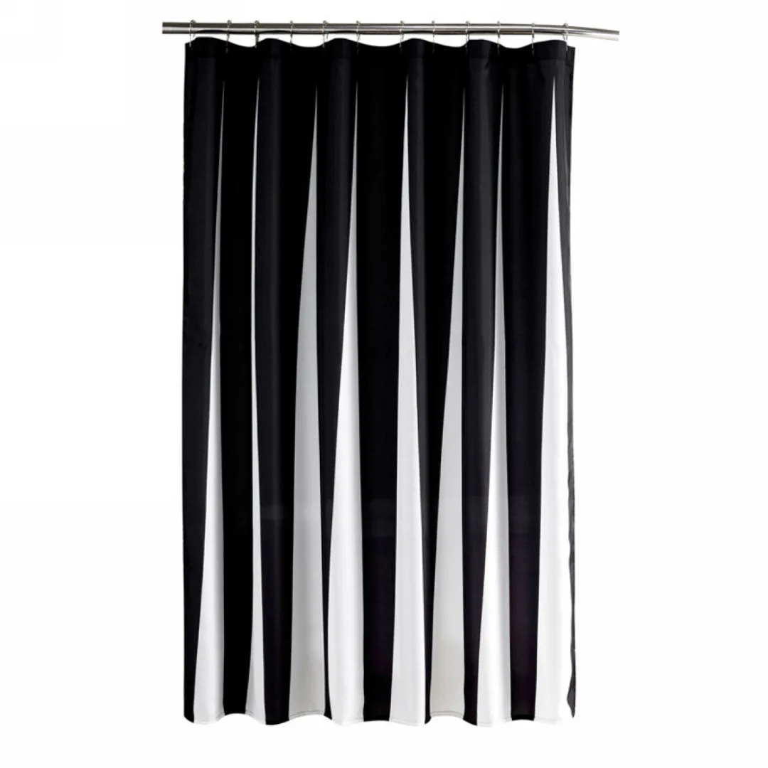 80x180cm Black&White Fabric Shower Curtain Liner Polyester Waterproof Bathroom Decor New