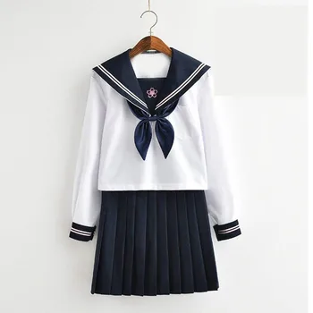Japan A Two-Piece Sailor Suit Cosplayer White Top And Blue Skirt Stockings Suit Breathable Plus Size 2XL Japanese School Uniform
Japan A Two-Piece Sailor Suit Cosplayer White Top And Blue Skirt Stockings Suit Breathable Plus Size 2XL Japanese School Uniform