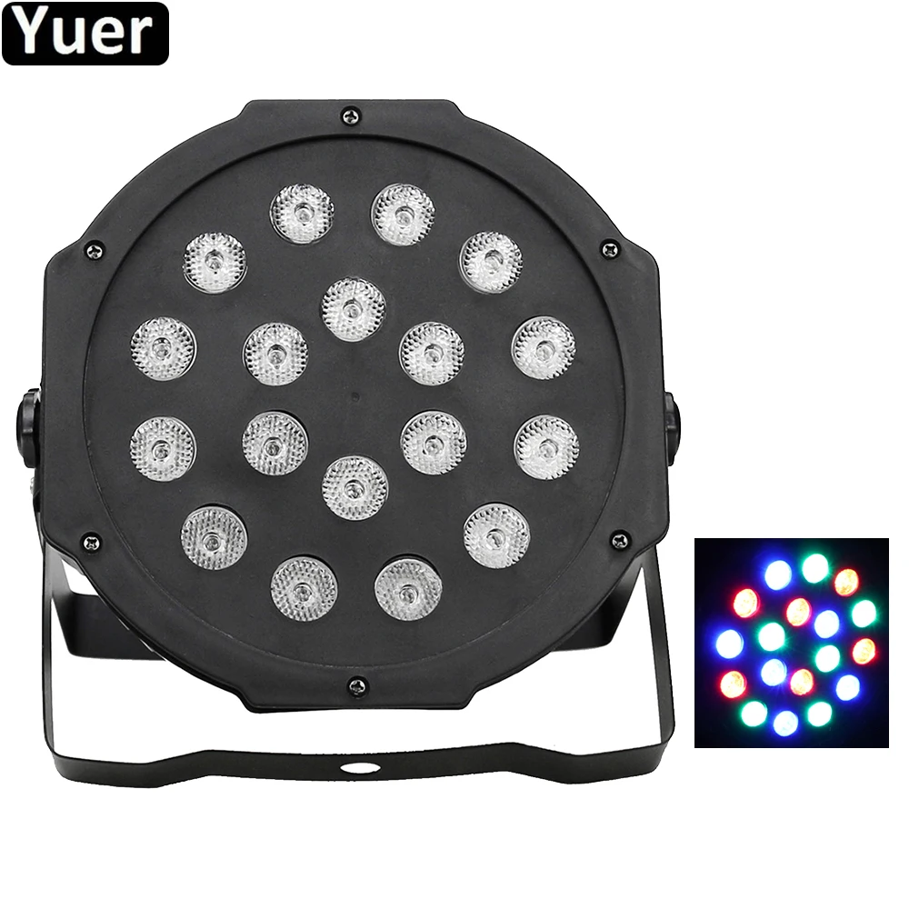 New Disco Light 18x3W RGB LED Par Light DMX512 6CH DJ Equipment Sound Party Wedding Color Music Bar LED Par Light Stage Lighting
New Disco Light 18x3W RGB LED Par Light DMX512 6CH DJ Equipment Sound Party Wedding Color Music Bar LED Par Light Stage Lighting