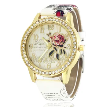 Drop Shipping New Wath Rhinestone Floral Printing Leather Women Watches Golden Font Pattern relogio feminino Ladies Watch Women
Drop Shipping New Wath Rhinestone Floral Printing Leather Women Watches Golden Font Pattern relogio feminino Ladies Watch Women