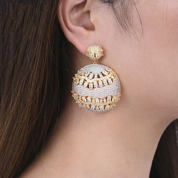 GODKI 56mm Luxury Round Drop Flower Full Micro Cubic Zirconia Paved Naija Wedding Party Earring Fashion Jewelry for Women 2019
GODKI 56mm Luxury Round Drop Flower Full Micro Cubic Zirconia Paved Naija Wedding Party Earring Fashion Jewelry for Women 2019