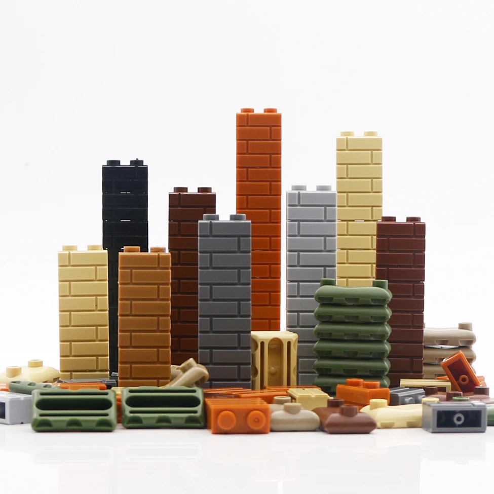 Bricks City Military Accessories Sandbag 1X2 Wall Army Weapons Mini Figures Building House Parts MOC Building Blocks Toys 98283
Bricks City Military Accessories Sandbag 1X2 Wall Army Weapons Mini Figures Building House Parts MOC Building Blocks Toys 98283